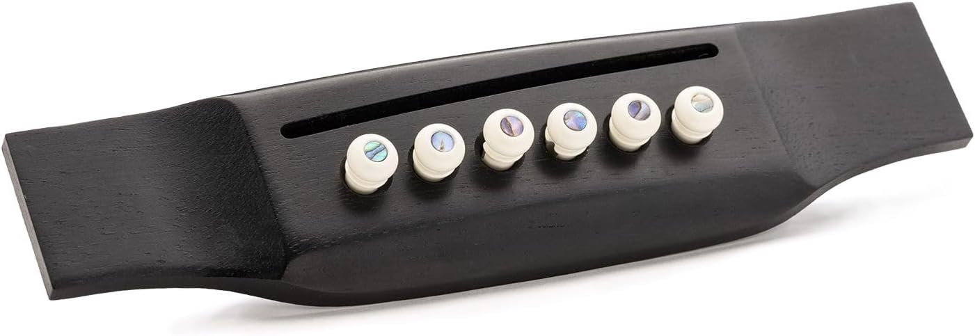 LUXE BY MARTIN® Acoustic Guitar Bridge Pins – Bone with Pearl Inlay | Liquidmetal® Construction for Increased Volume and Sustain | Set of 6