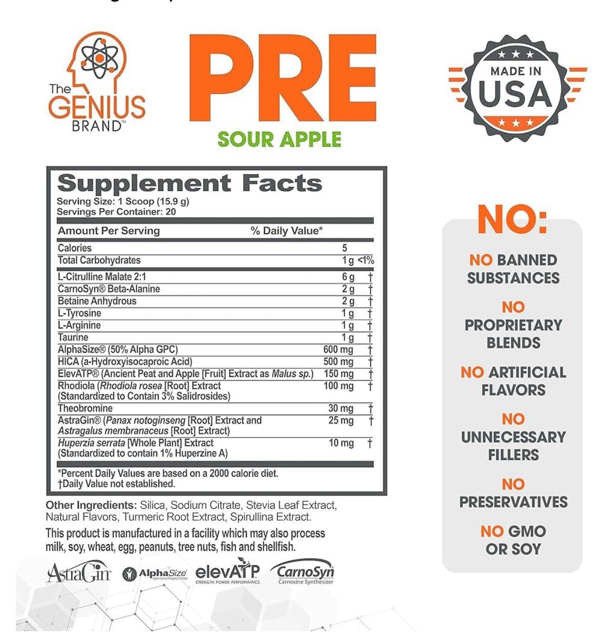 The Genius Brand Preworkout Sour Apple