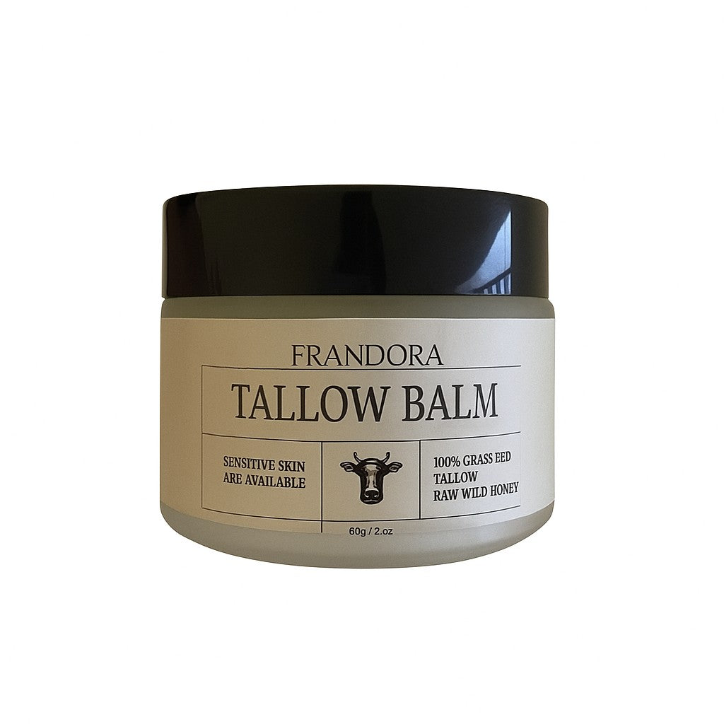 Frandora Tallow Balm 100% Grass Fed Tallow Raw Wild Honey 2 oz