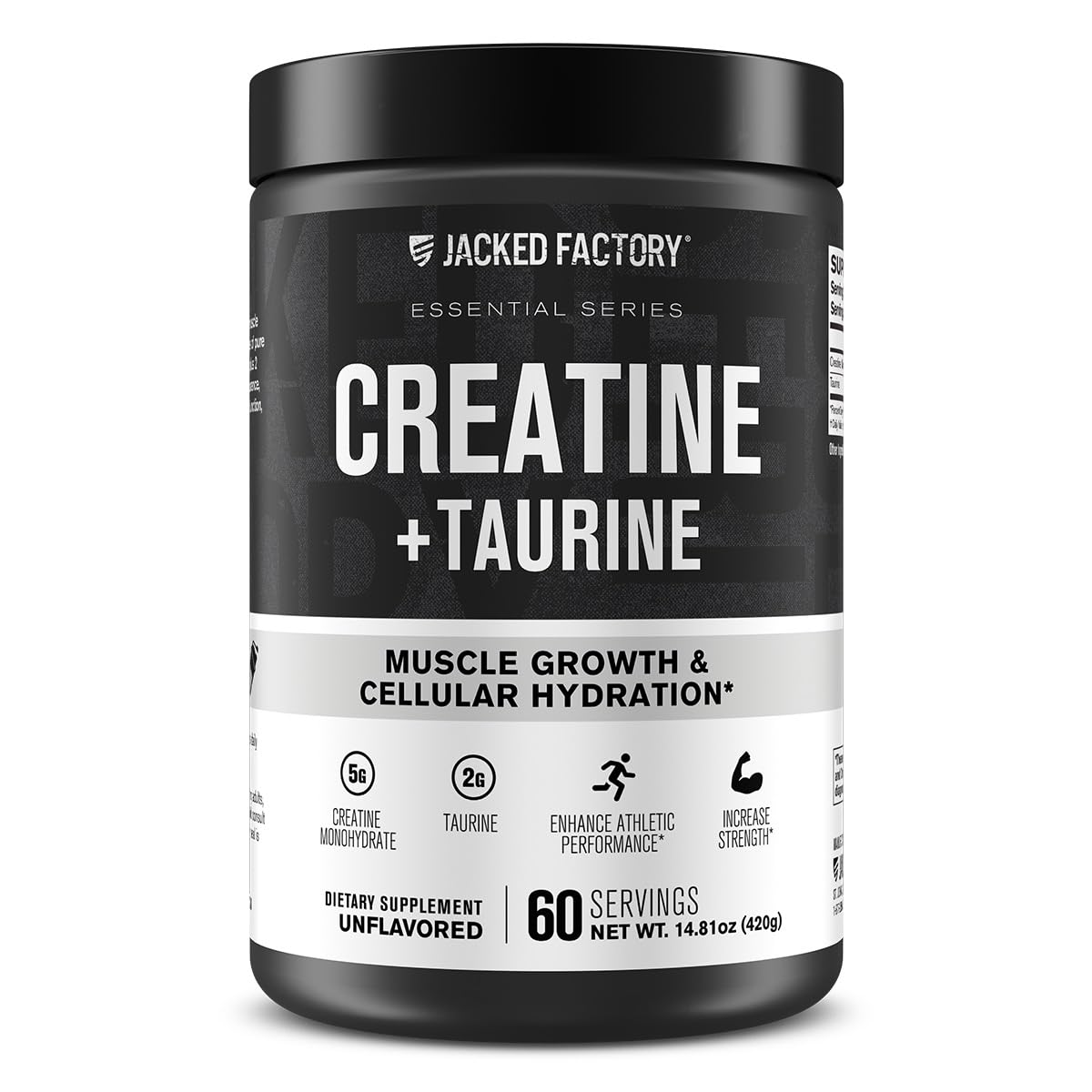 Jacked Factory Creatine Monohydrate Powder 425g - Creatine Supplement for Muscle Growth, Increased Strength, Enhanced Energy, & Improved Athletic Performance 85 Servings, Unflavored