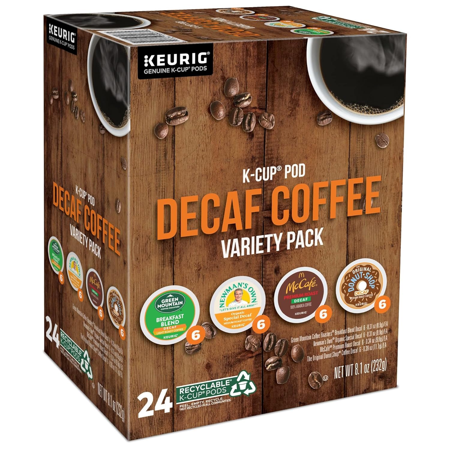 Keurig Decaf Coffee Variety Pack, Keurig Single Serve K-Cup Pods, 24 Count