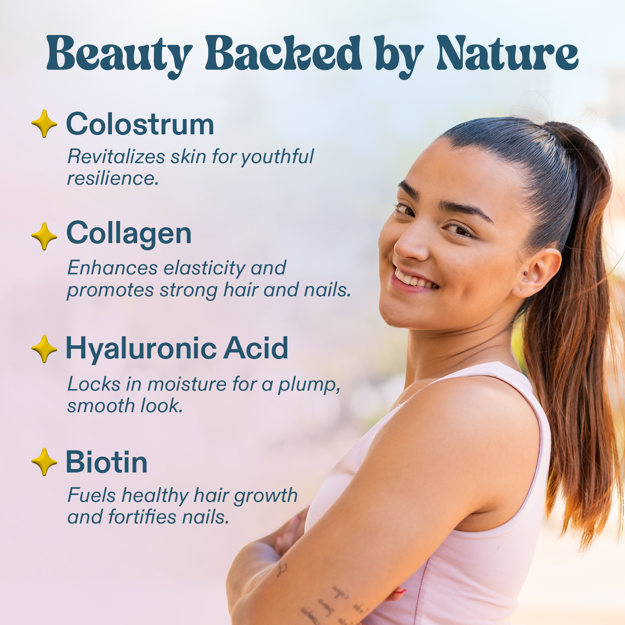 Miracle Moo Beauty | Colostrum, Collagen, Hyaluronic Acid, Biotin, MSM, Zinc, Vitamin C & E for Hair, Skin & Nail Health