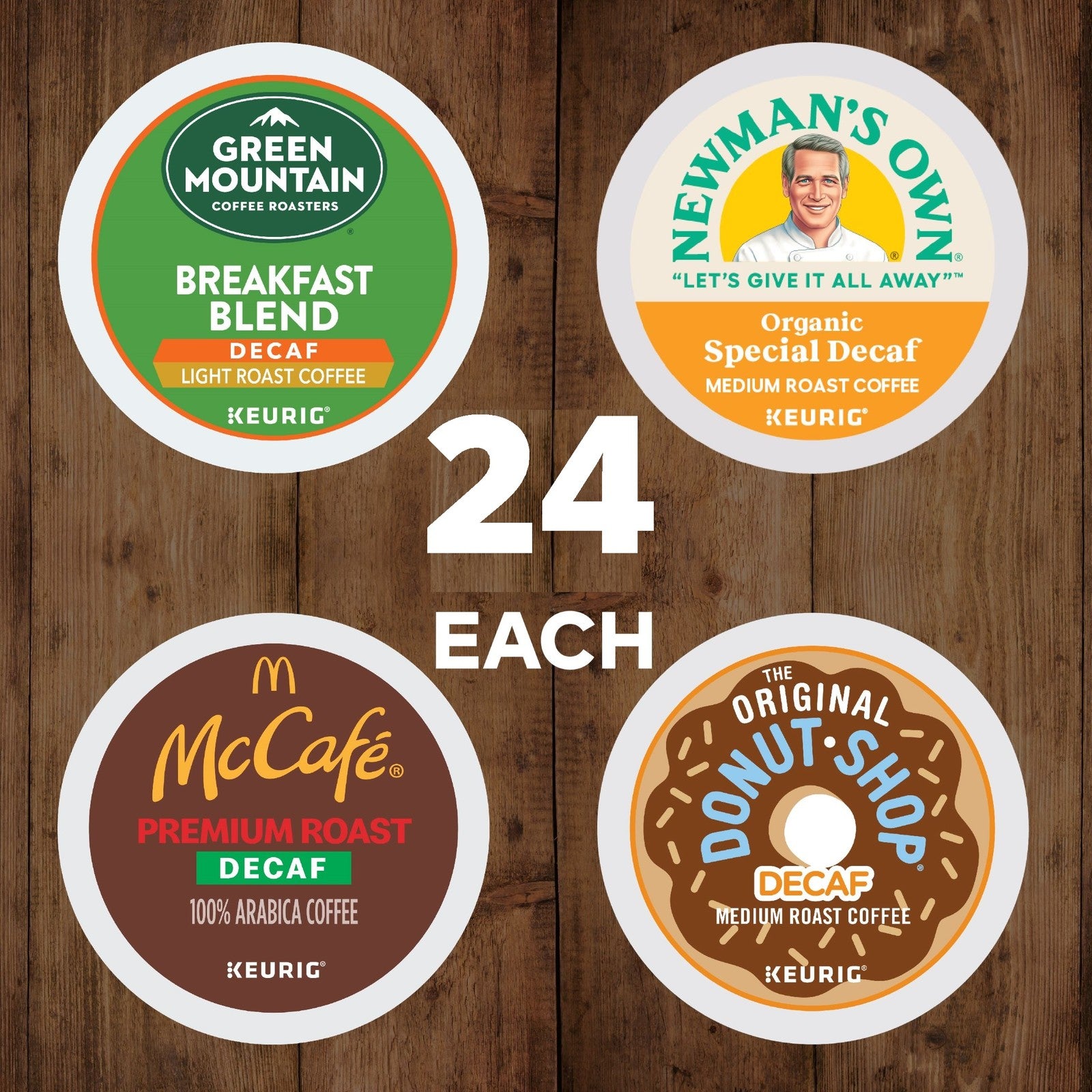 Keurig Decaf Coffee Variety Pack, Keurig K-Cup Pods, 96 Count