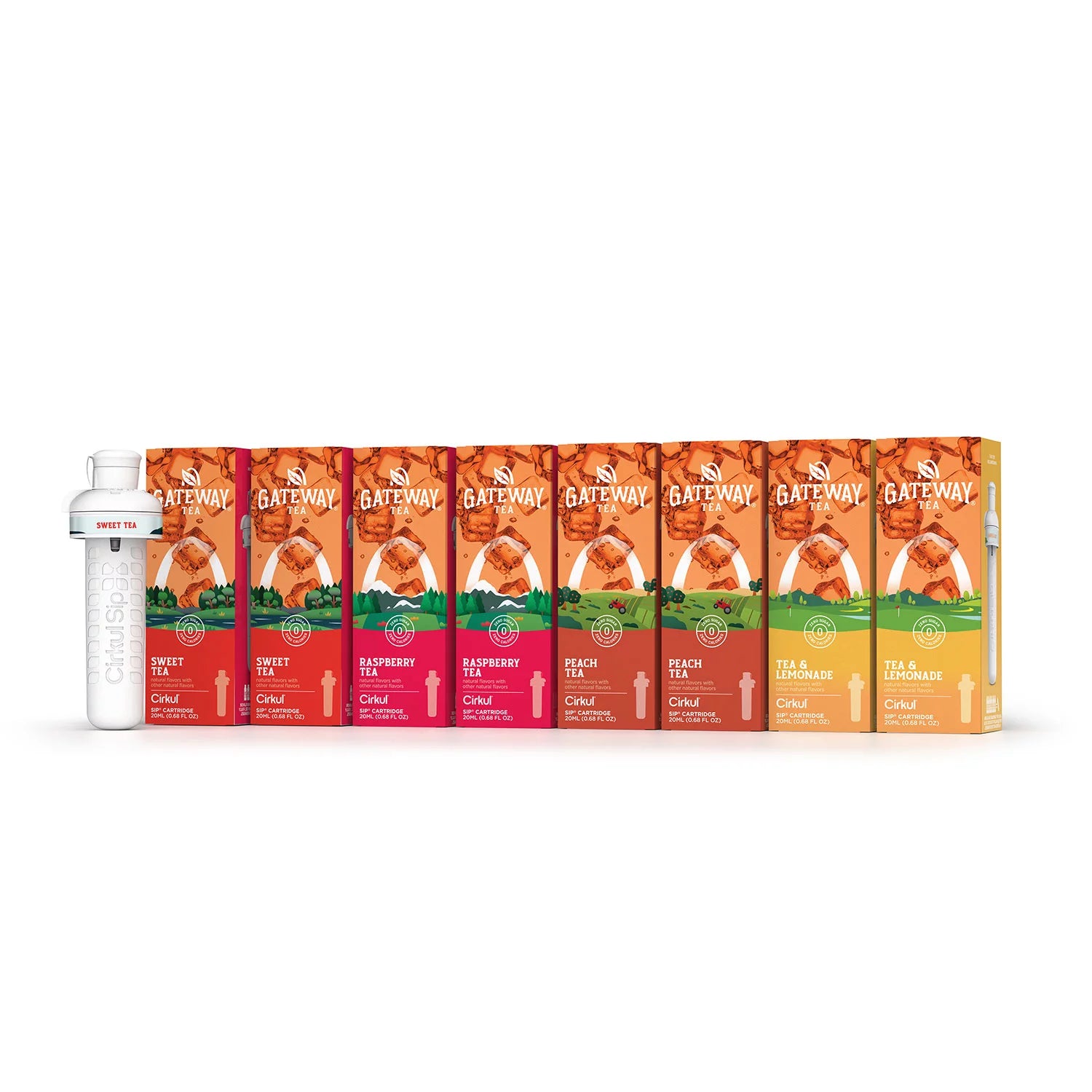 Cirkul Gateway Tea Flavored Water Cartridge Variety Pack, 8 Pack