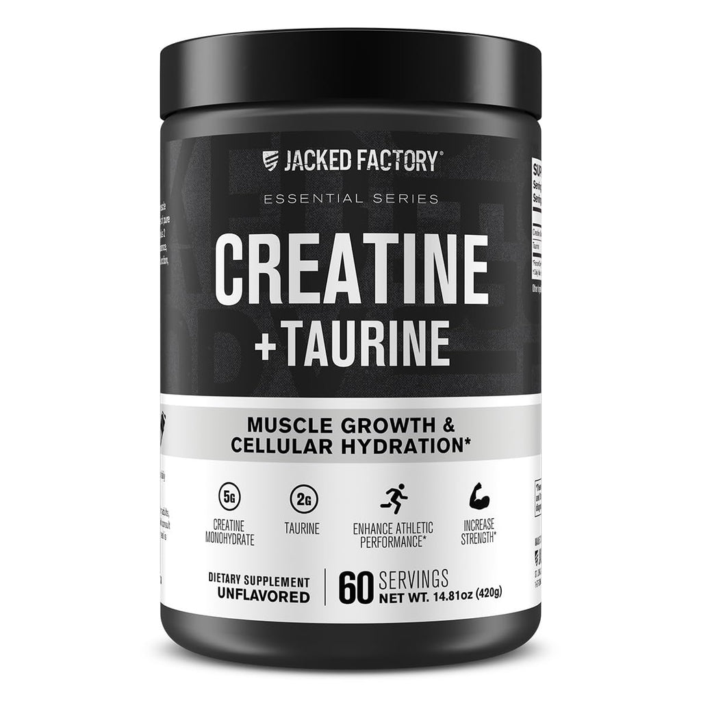 Jacked Factory Creatine Monohydrate Powder 425g - Creatine Supplement for Muscle Growth, Increased Strength, Enhanced Energy, & Improved Athletic Performance 85 Servings, Unflavored