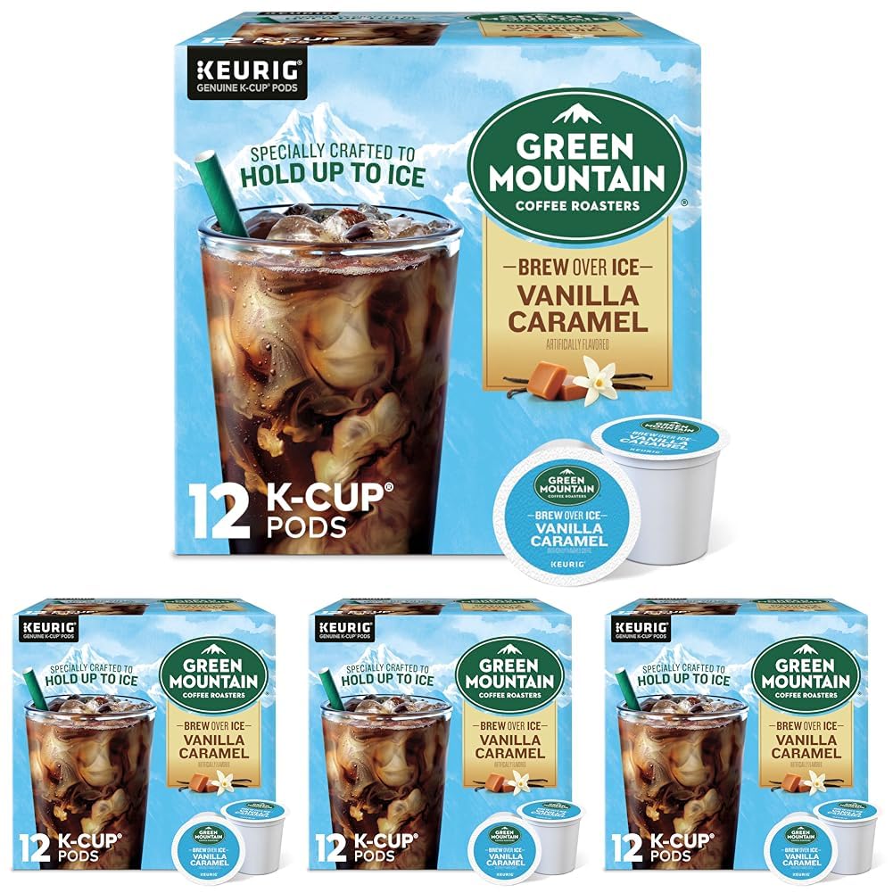 Green Mountain Coffee Roasters ICED Hazelnut Cream, Single Serve Keurig K-Cup Pods, Flavored Iced Coffee, 72 Count