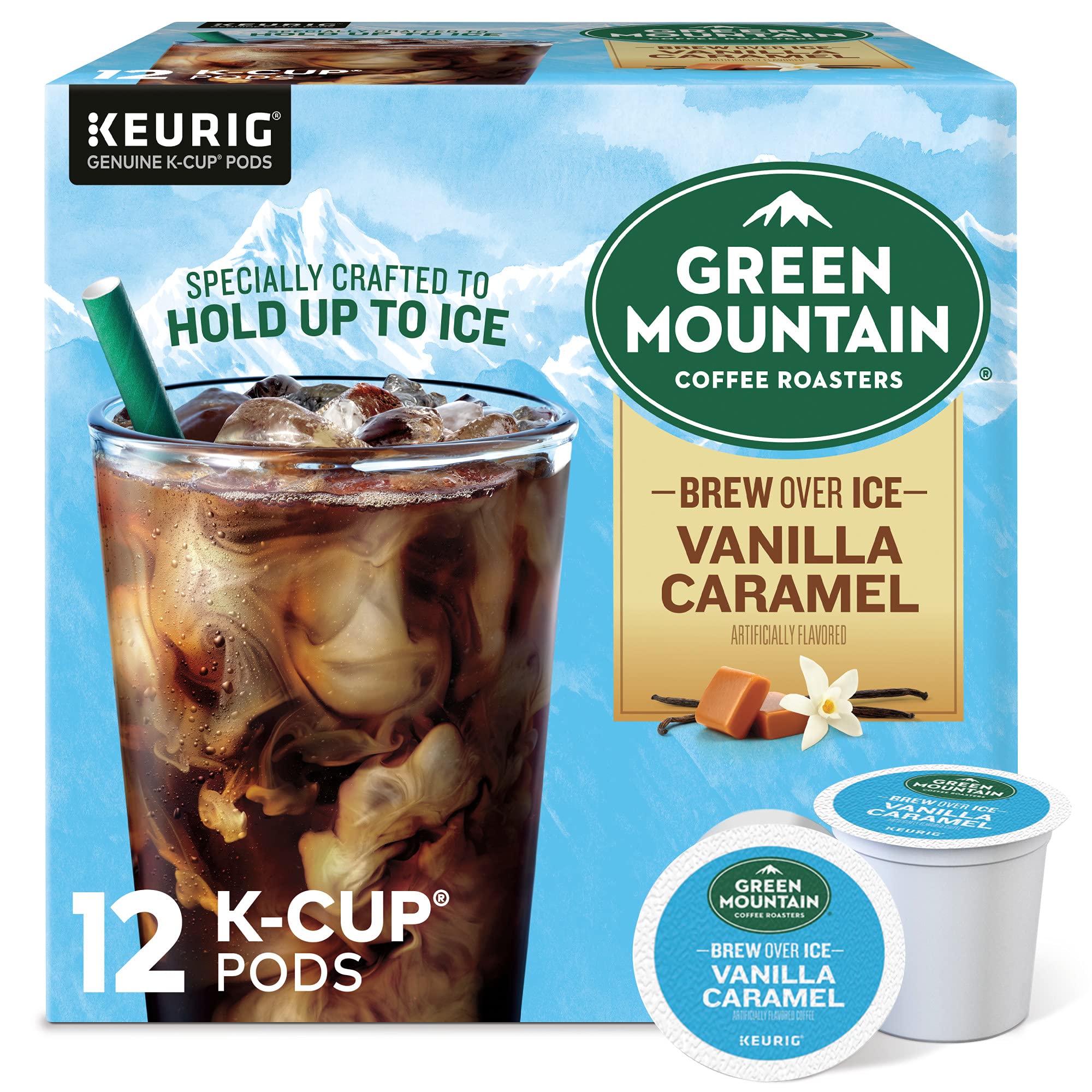 Green Mountain Coffee Roasters ICED Hazelnut Cream, Single Serve Keurig K-Cup Pods, Flavored Iced Coffee, 72 Count