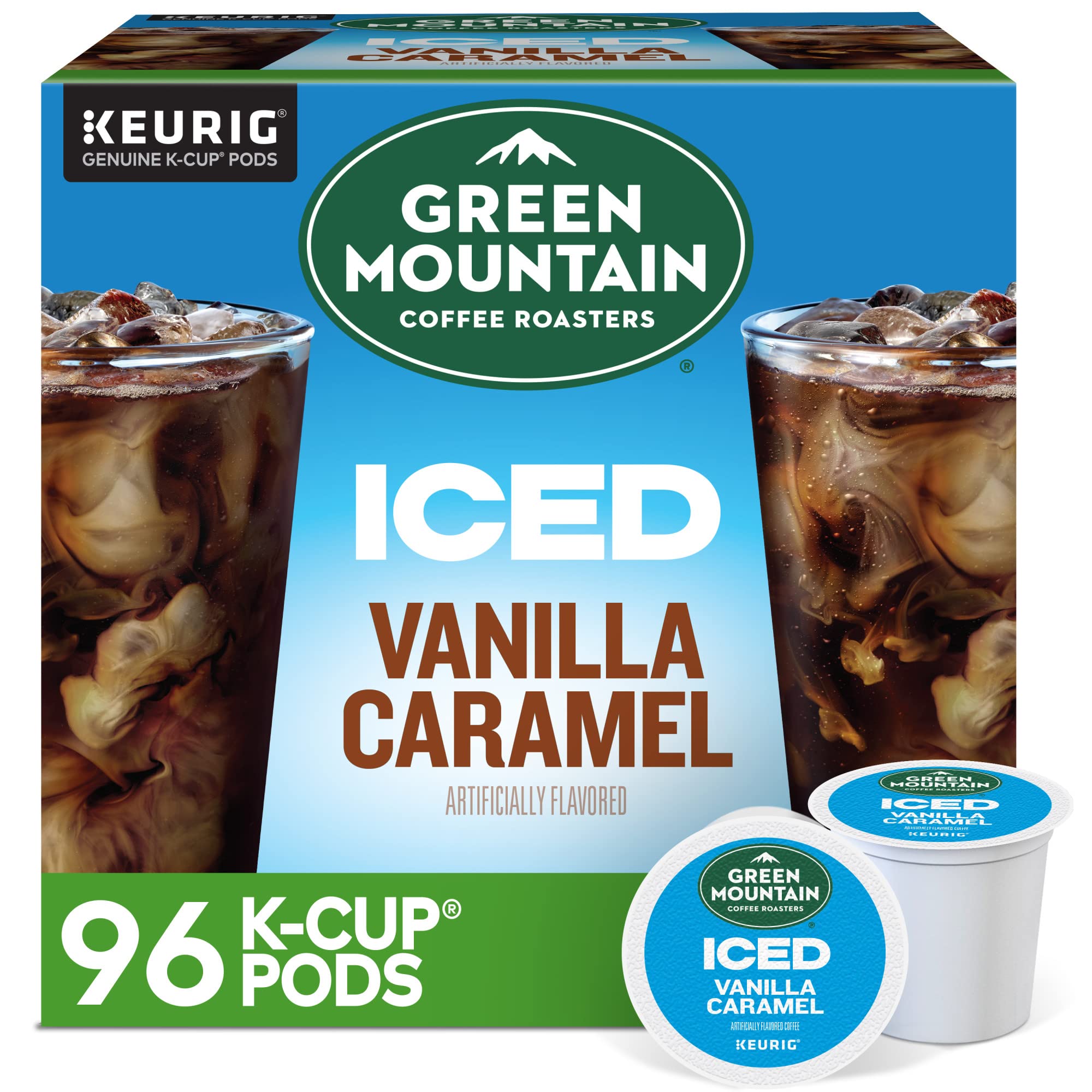 Green Mountain Coffee Roasters ICED Hazelnut Cream, Single Serve Keurig K-Cup Pods, Flavored Iced Coffee, 72 Count