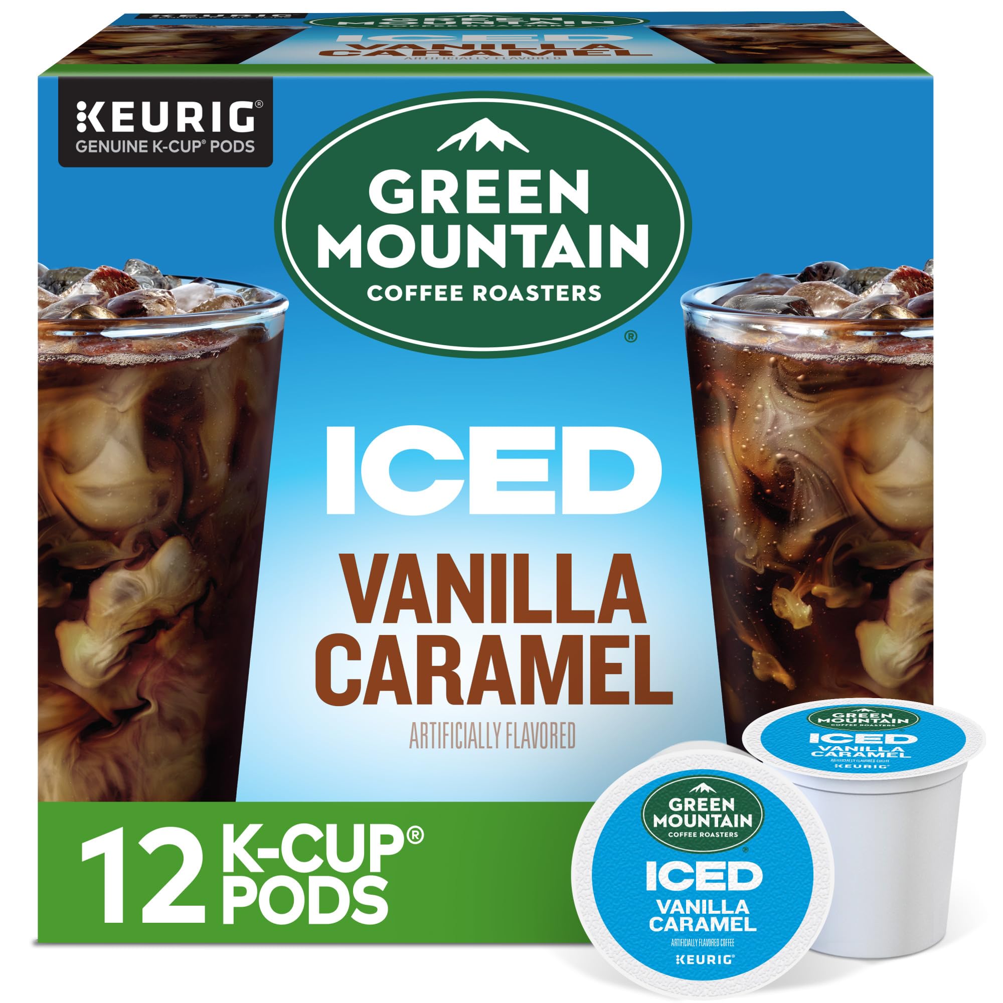 Green Mountain Coffee Roasters ICED Hazelnut Cream, Single Serve Keurig K-Cup Pods, Flavored Iced Coffee, 72 Count