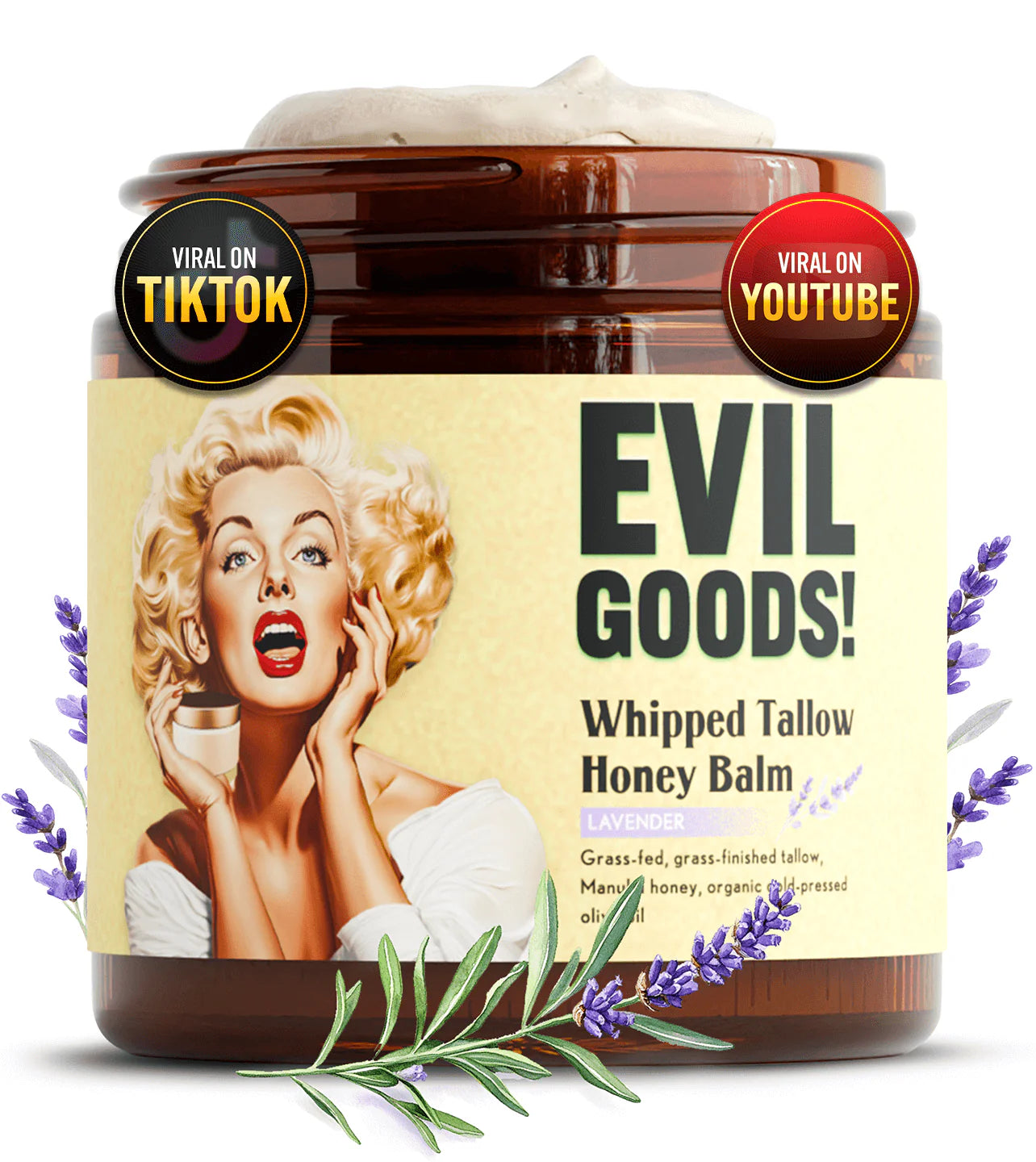 Evil Goods whipped tallow honey balm lavender