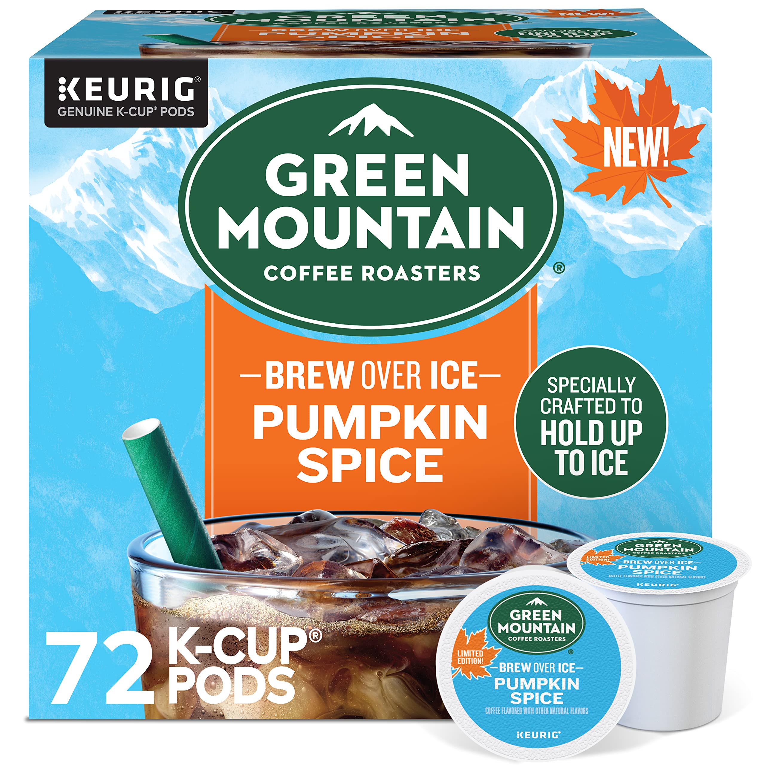 Green Mountain Coffee Roasters ICED Hazelnut Cream, Single Serve Keurig K-Cup Pods, Flavored Iced Coffee, 72 Count