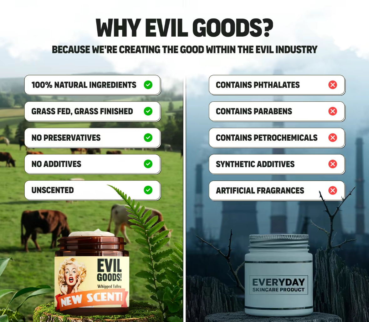Evil Goods whipped tallow honey balm lavender